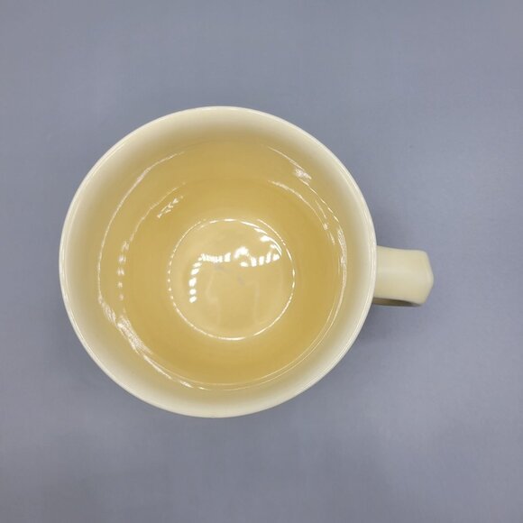 Vintage Dansk Portugal Ceramic Coffee Tea Mug Cup Ivory Color Leaf Stamp - Picture 7 of 8